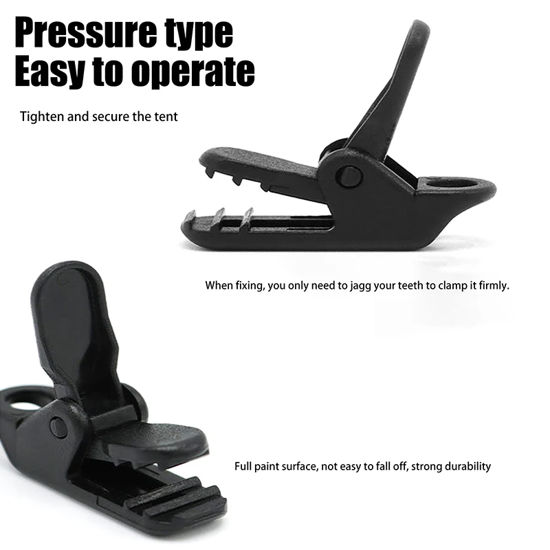 10 قطعة مقاطع قماش القنب الأسود التمساح كليب صغير في الهواء الطلق التخييم المظلة نقطة هوك خيمة مصدات الرياح المشبك