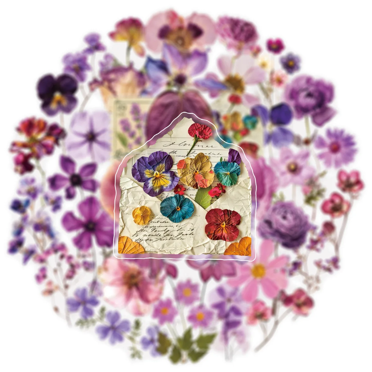 

50PCS Retro Floral Stickers Graffiti Mobile Phone Case Notebook Water Cup Waterproof Decorative Skateboard Toys Gifts Sticker