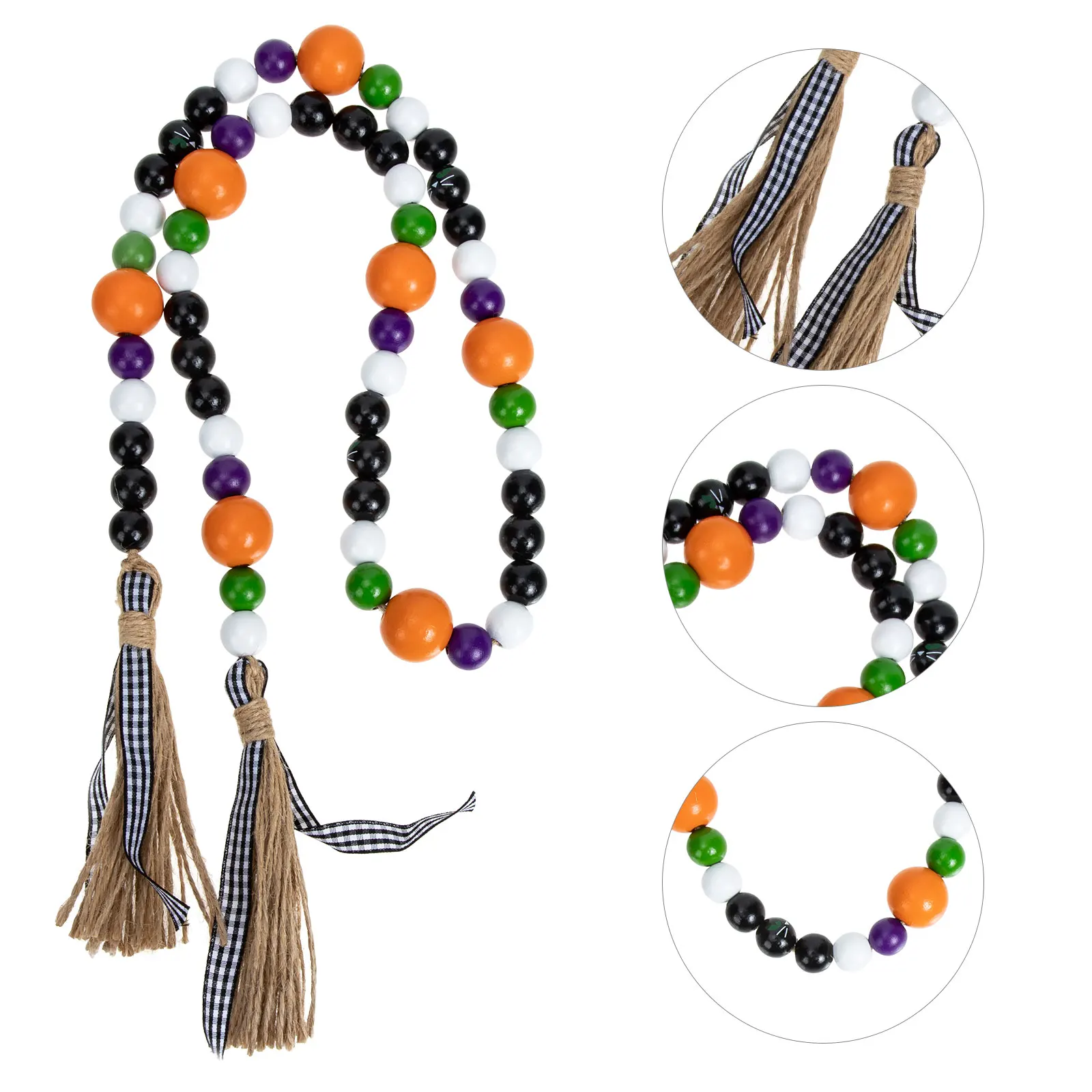 

Wooden Beads Decoration Decorations Halloween Beaded Garland Hanging Beading Ornament