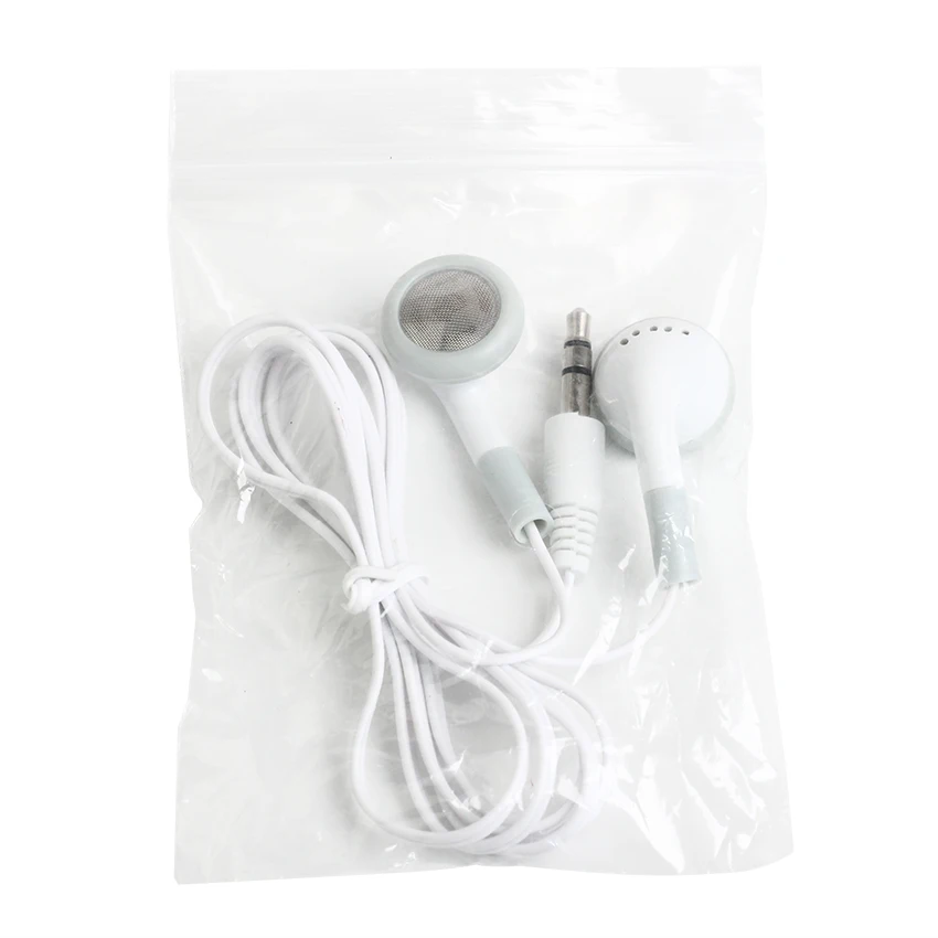 Imagem -04 - Descartáveis Fones de Ouvido com Fio Fone de Ouvido Earbuds para o Presente Museu Ônibus Trem Avião Escola Baixo Custo 5000 Pcs Branco