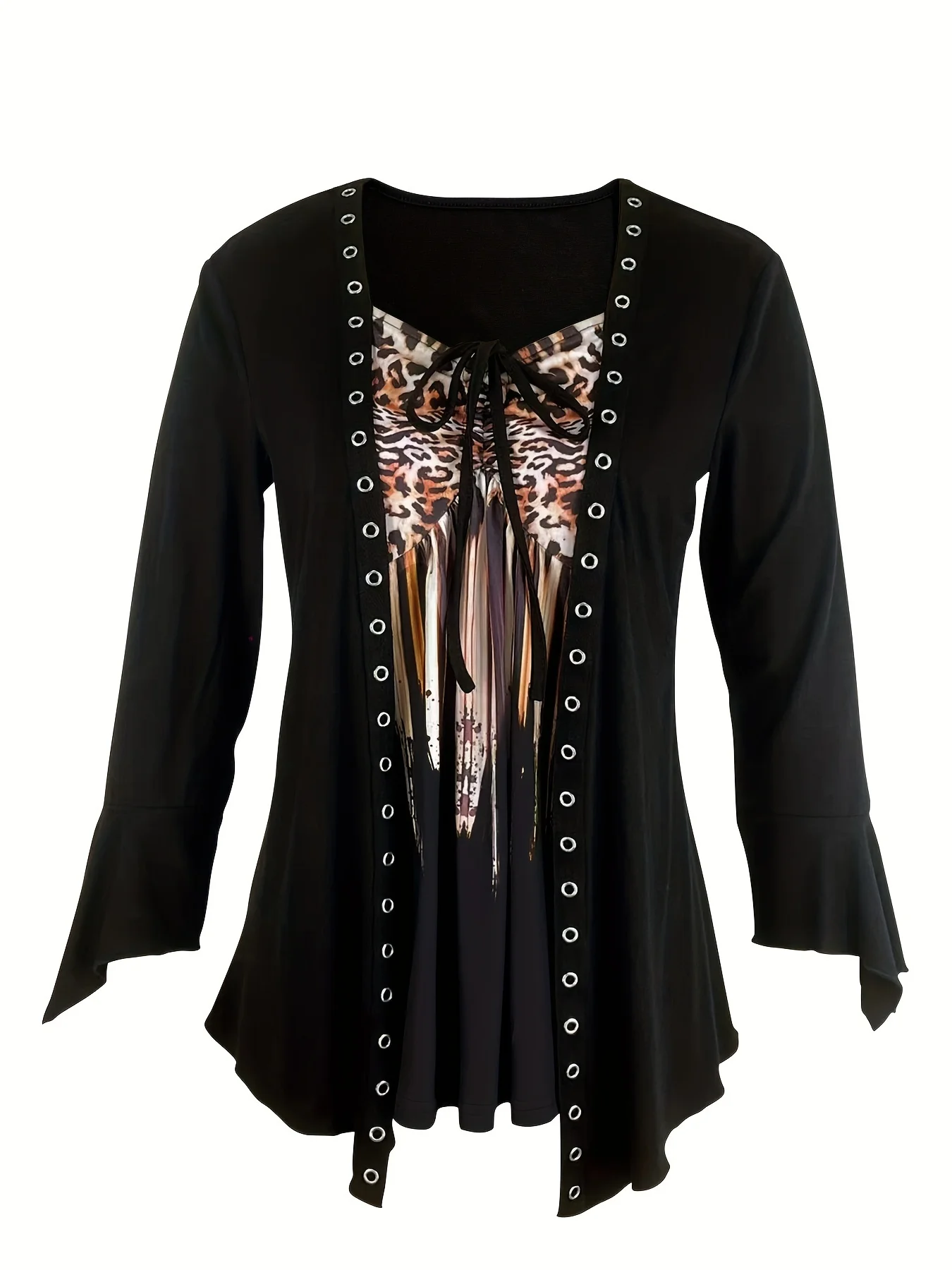 Modisches, elegantes, einfarbiges Vintage-Strick-Langarm-T-Shirt für Damen mit verlängerter Länge