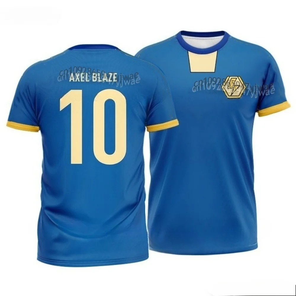 Camiseta de Anime de Futebol Japonês 26 Inazuma Eleven Kaio Masculina e Feminina de Manga Curta Esportiva Casual Respirável para o Dia a Dia, e Moleto