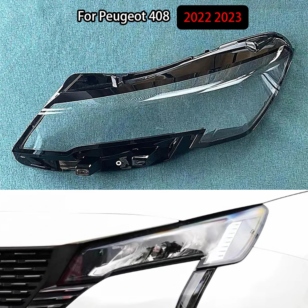 

Headlamp Cover Transparent Headlight Shell Lens Plexiglass Replace Original Lampshade For Peugeot 408 2022 2023