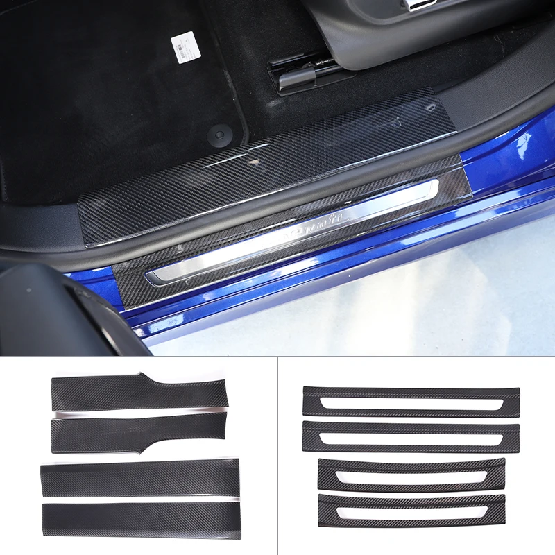 

Real Carbon Fiber Car Threshold Door Sill Trim Strip Welcome Pedals Protection Stickers For Maserati Grecale 2022-2023 Accessory