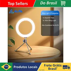 Anel de luz LED com 6 posições e quarto, direito e parede luz, luz portátil, lâmpada, 16 cm