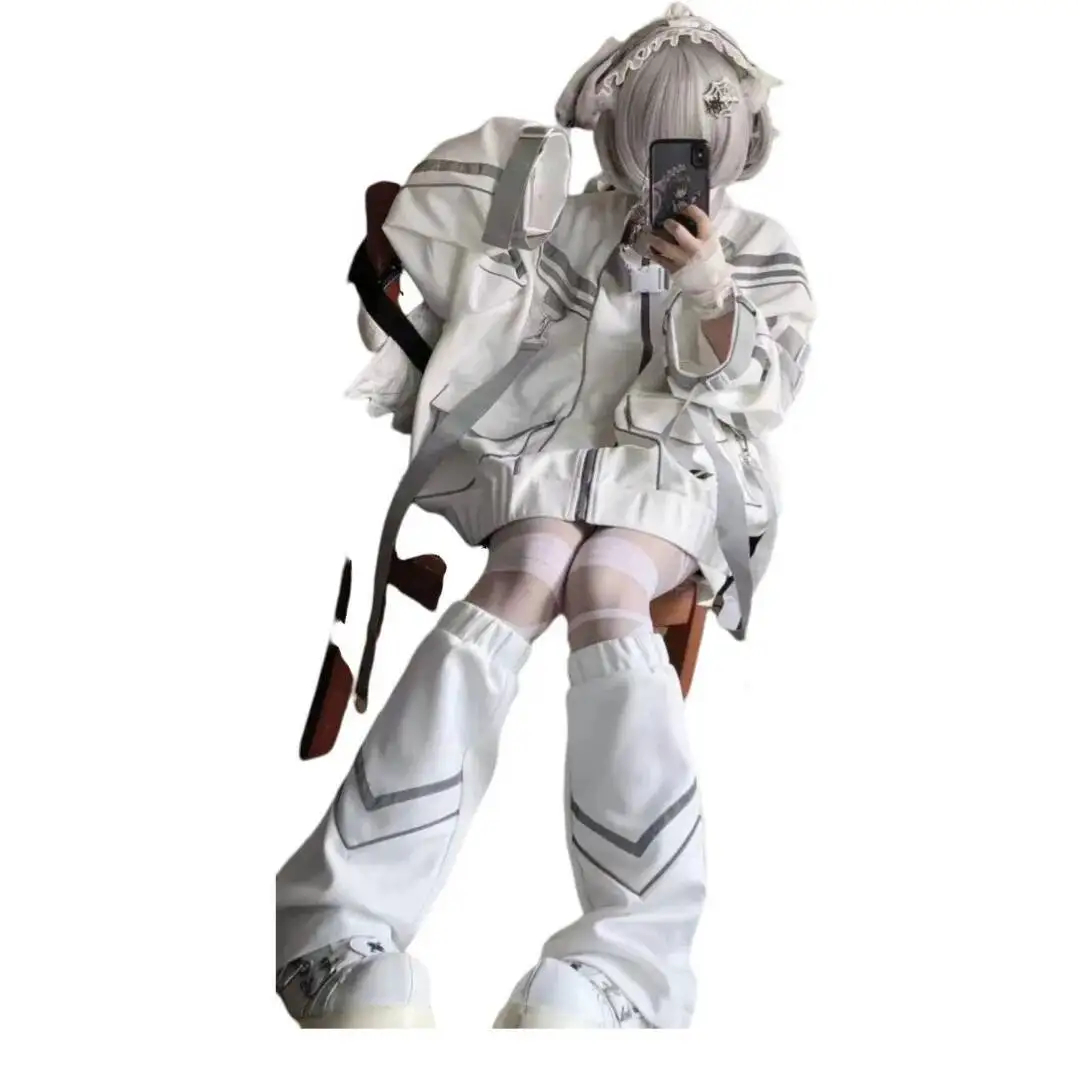 Chaqueta estilo Cyberpunk de subcultura japonesa para mujer, ropa de abrigo deportiva holgada, Top inspirado en Anime suave para chica Vibe 2025