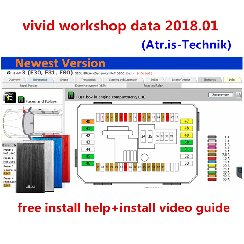 2024 Hot!Automotive Repair Software Vivid Workshop DATA 2018.01v(Atris-Technik) for European Cars Atris Parts Catalog vivid 2018