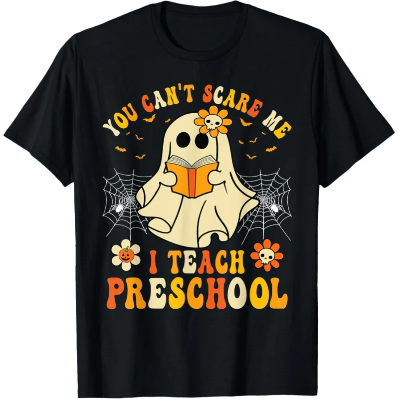You can't scare me, preschool teacher. Halloween ghost lady t-shirt