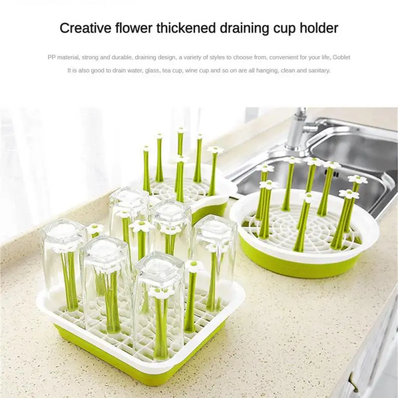 Cup Drying Rack Stand Glass Cup Drainer Holder 4type Detachable Tea Cup Dish Drying Rack Storage Tray Organizer Kitchen Supplies