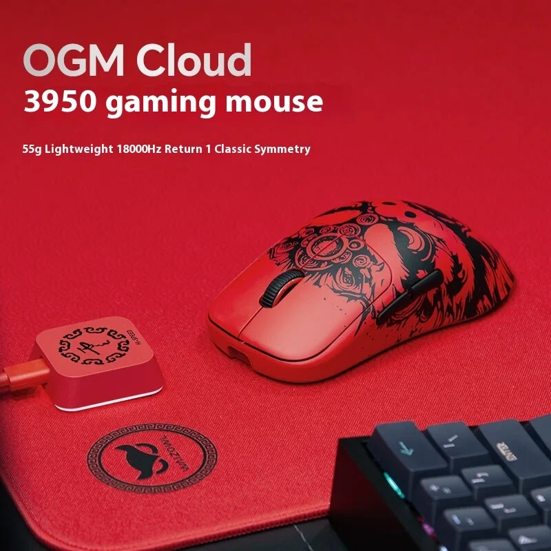 New Waizowl Ogm Cloud Lion Dance Wireless Mouse Paw3950 Three Mode Mouse Voting Rate Game Mouse Custom Game Accessories