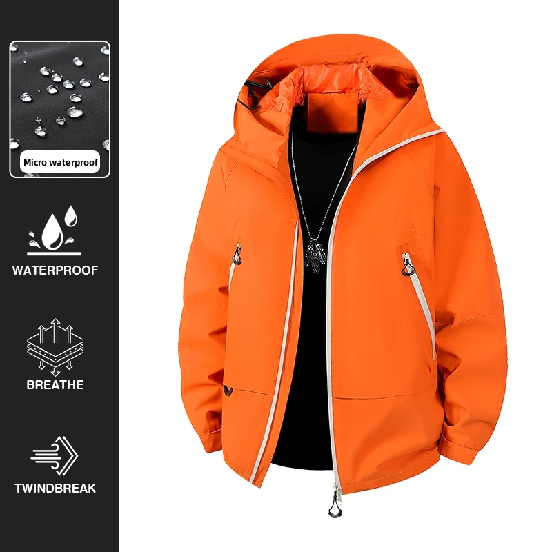 

Autumn New Men's Mountaineering Jacket Windproof and Waterproof Fabric Fashion Hip Hop Design Casual Oversize Outdoors Coat