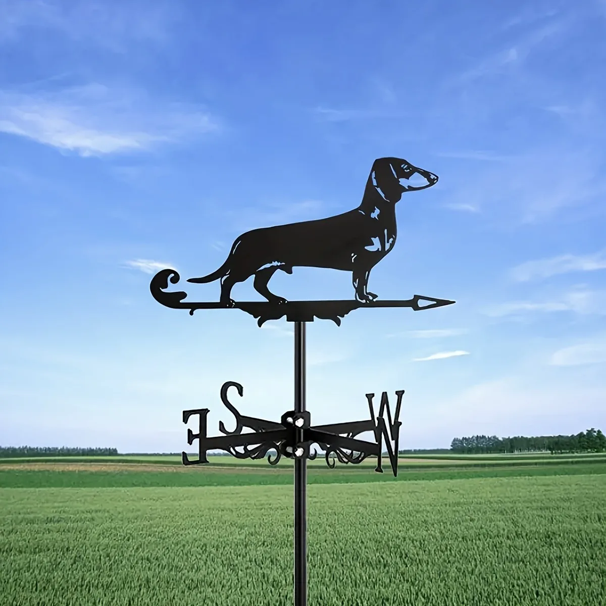 2D  Unique Metal Animal Dachshund Weather Vane - Providing The Perfect Garden Decoration for Your Home, Shed, Fence Post