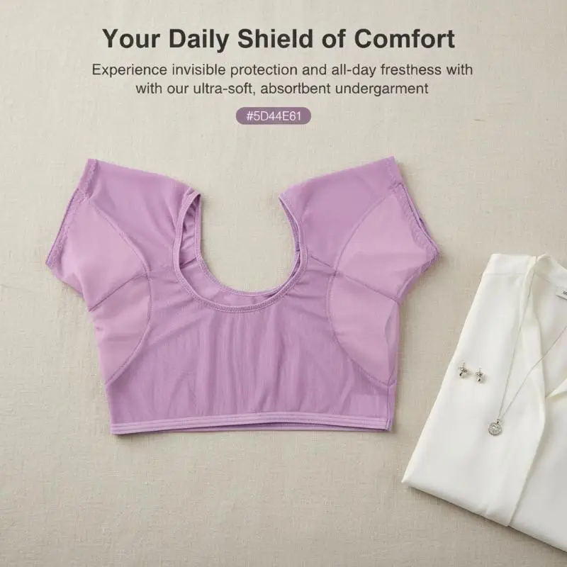 

Невидимая защита от пота подмышками: женская сетчатая футболка с впитывающими вкладышами для лета, фитнеса, путешествий и повседневных мероприятий