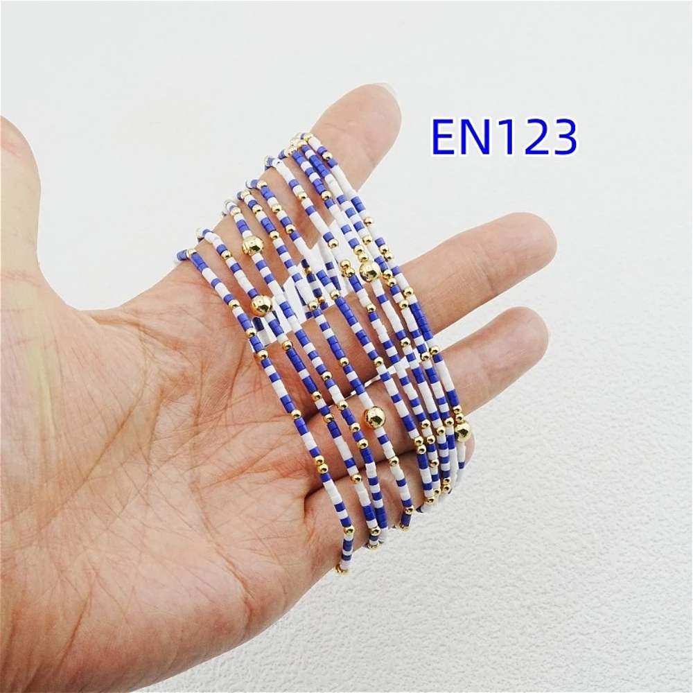 YEEVAA Two Tone Purples Beads Elastic Stack of 9 Bracelets, Fashion Jewelry Gift for Women Daily Layering
