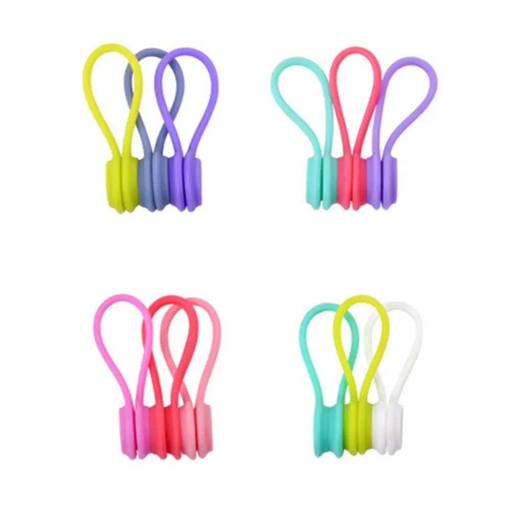 Reusable Magnetic Cable Ties, Cord Organizer, Silicone Magnetic Cord Ties for Bundling Stuff, Book Marker Fridge Magnets ﻿