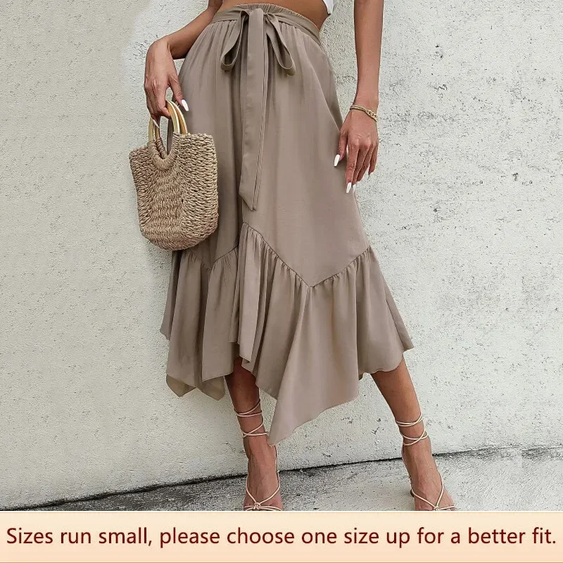 Summer Women Clothing Medium Length Series Irregular Patchwork Half Skirt Style