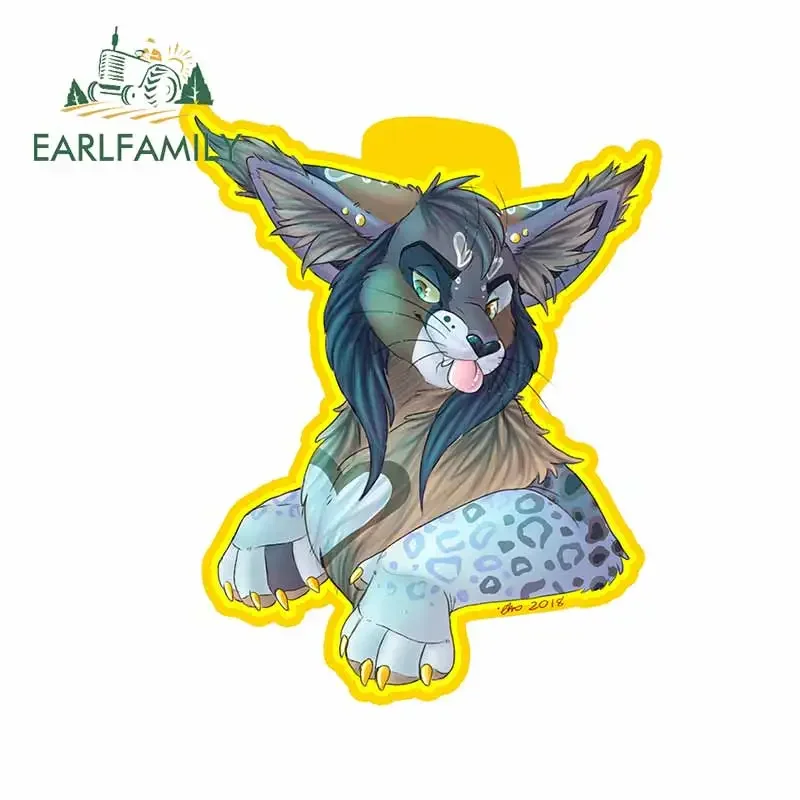 EARLFAMILY Tribal Fierce Anime Car Stickers Leopard Waterproof Cartoon Stickers Air Conditioner VAN Decal Car Assessoires