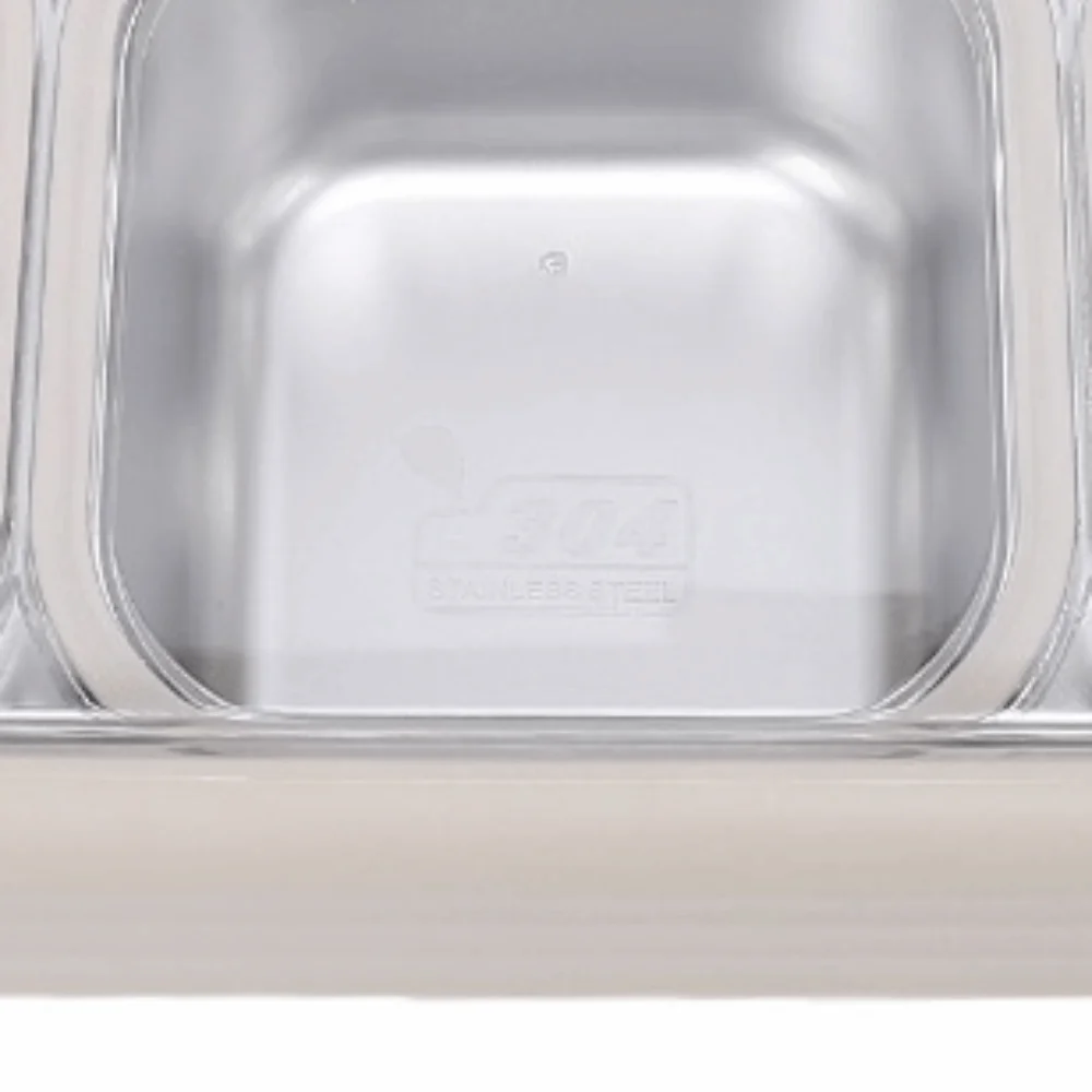 304 Stainless Steel Stainless Steel Lunch Box 25oz 3 Grid Compartments Metal Snack Box 10.63x4.53x2.36in Size Snack Container