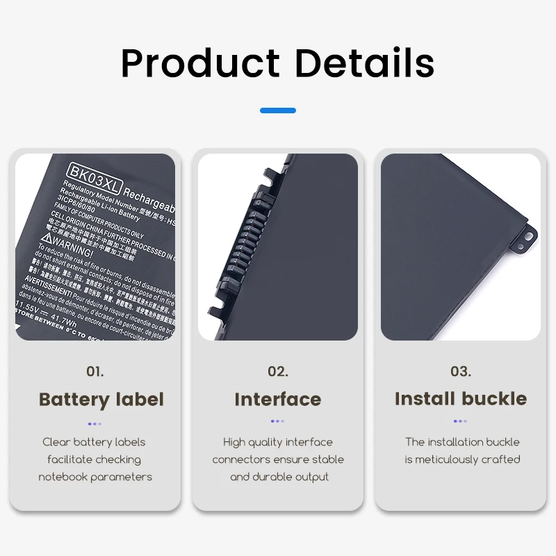BK03XL 916811-855 Battery for HP Pavilion X360 14-ba0xx 14-ba2xx 14m-ba0xx 14m-ba1xx 14m-ba011dx 14m-ba013dx 14-ba253cl