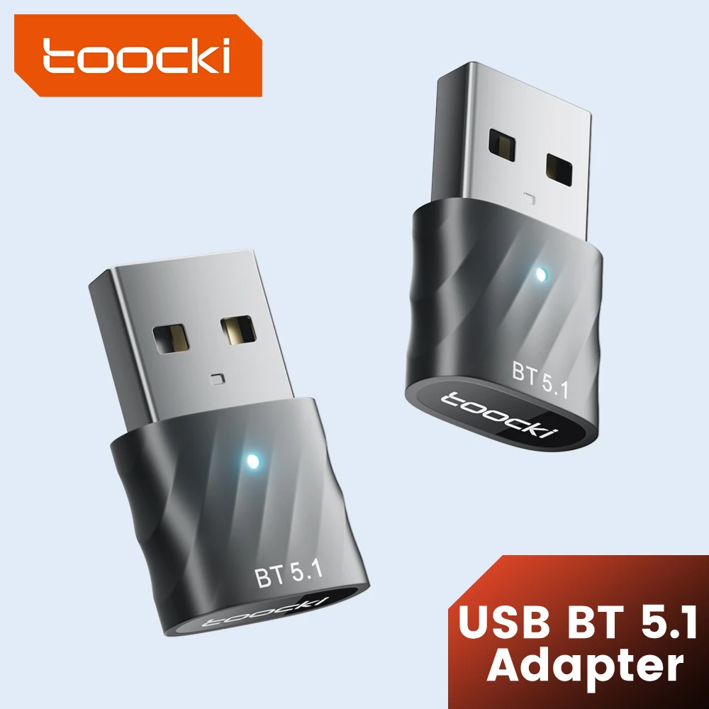 

USB-адаптер Toocki Bluetooth 5.1, аудиоприемник для автомобильных колонок, беспроводных мышей, наушников, клавиатур