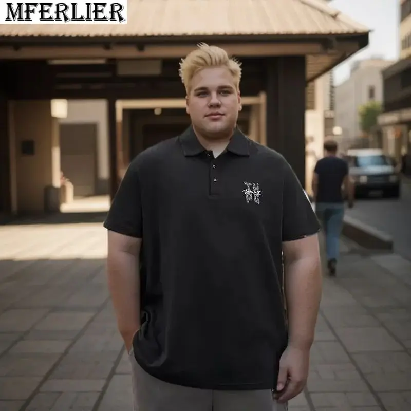 Sommer Männer Polos hirts plus Größe 8xl Kurzarm Brief lässig Streetwear Hip Hop Mferlier Tops T-Shirts lose