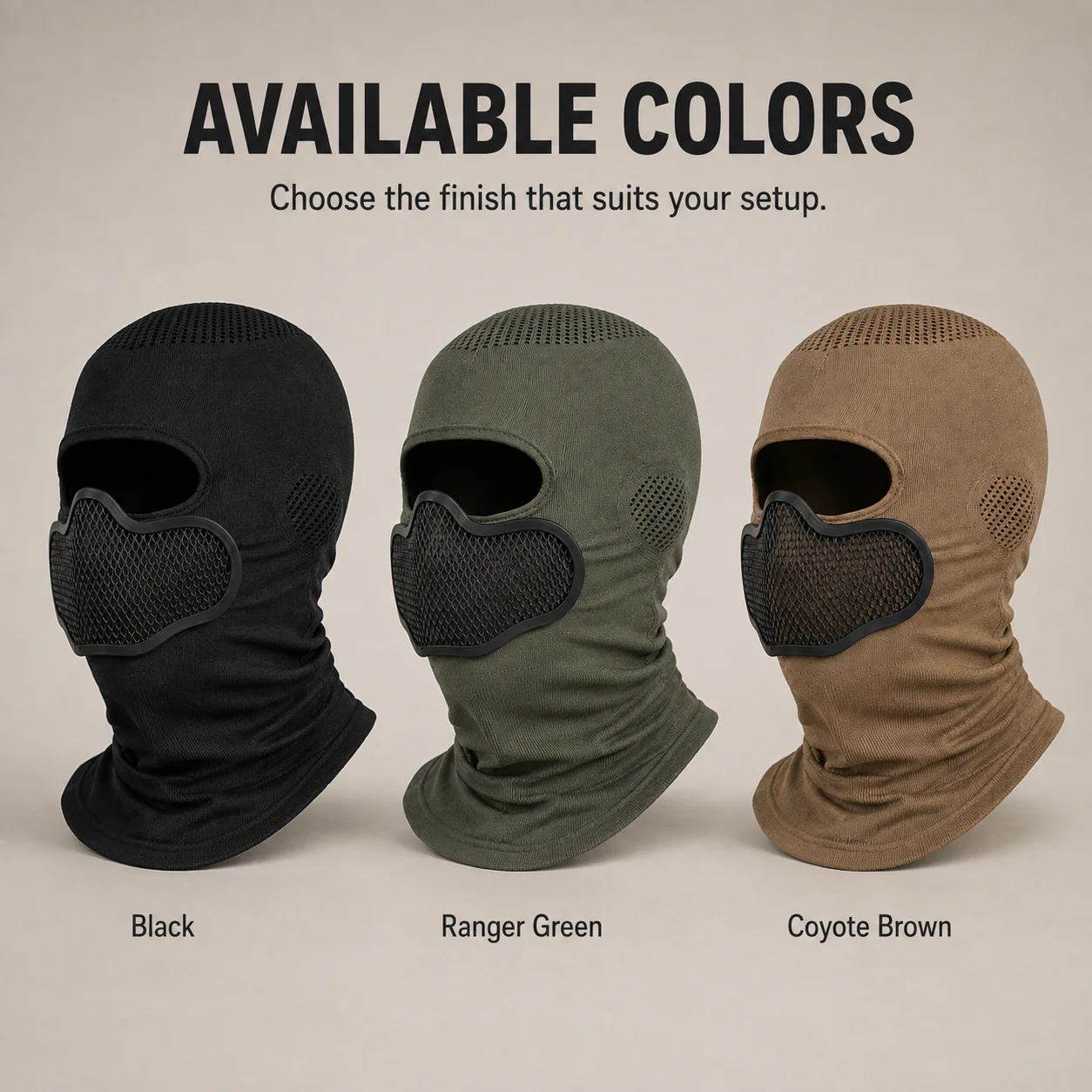 Tactical Venom V1 Balaclava with Elastic Breathable Steel Mesh Face Guard for Airsoft Paintball Hunting Outdoor Training Gear