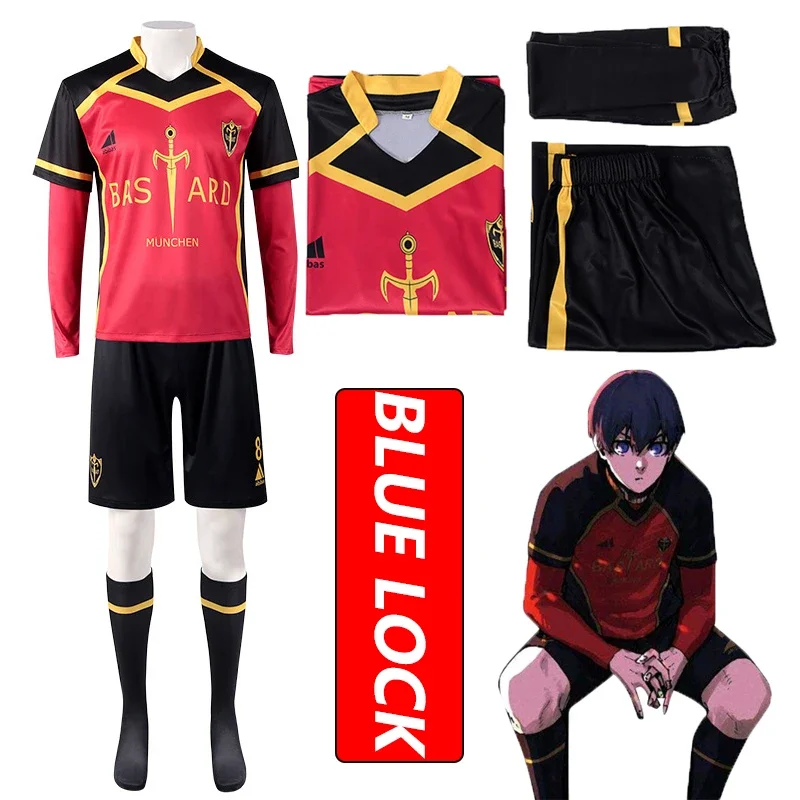 Anime Blue Lock Cosplay Costume Red Sportswear Wig Bastard Munchen Men Ness Emperor Isagi Yoichi Kurona Cosplay Costume for Woma