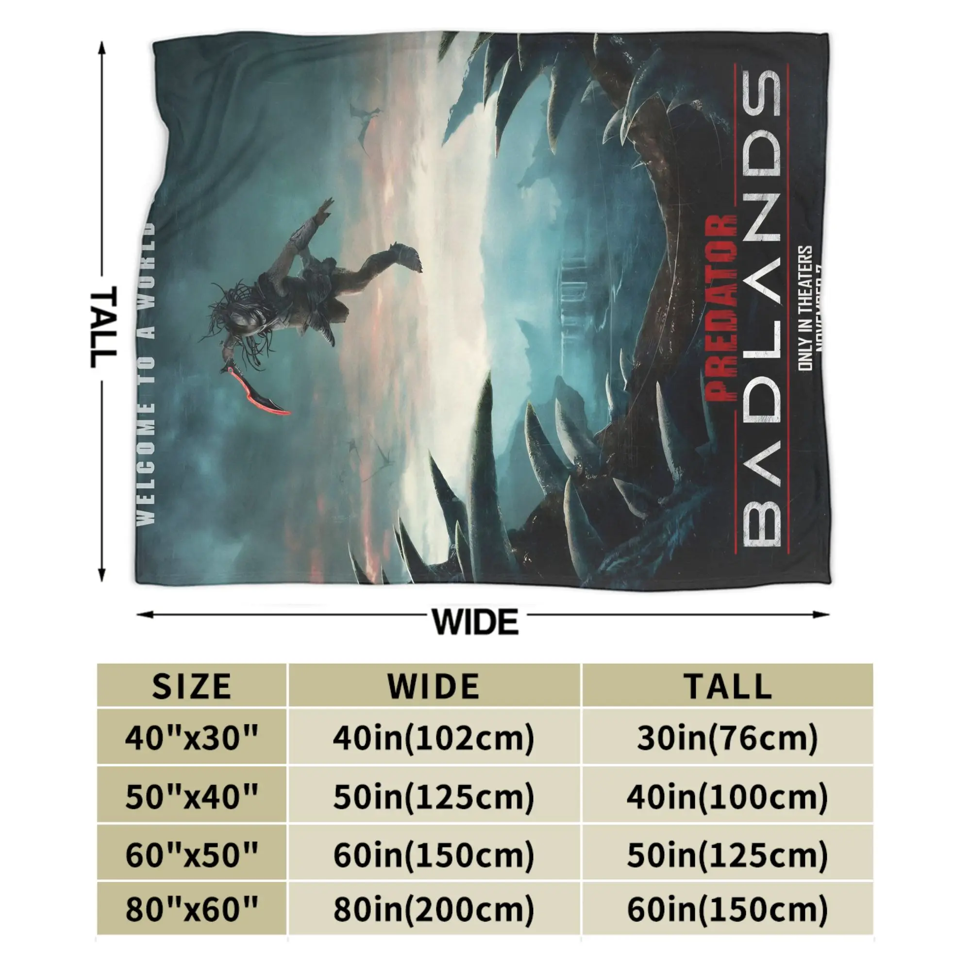 المفترس Badlands 2025 أفلام بطانية السفر مكتب الفانيلا رمي بطانية للمنزل ديكور سوبر دافئ مخصص المفرش هدية فكرة