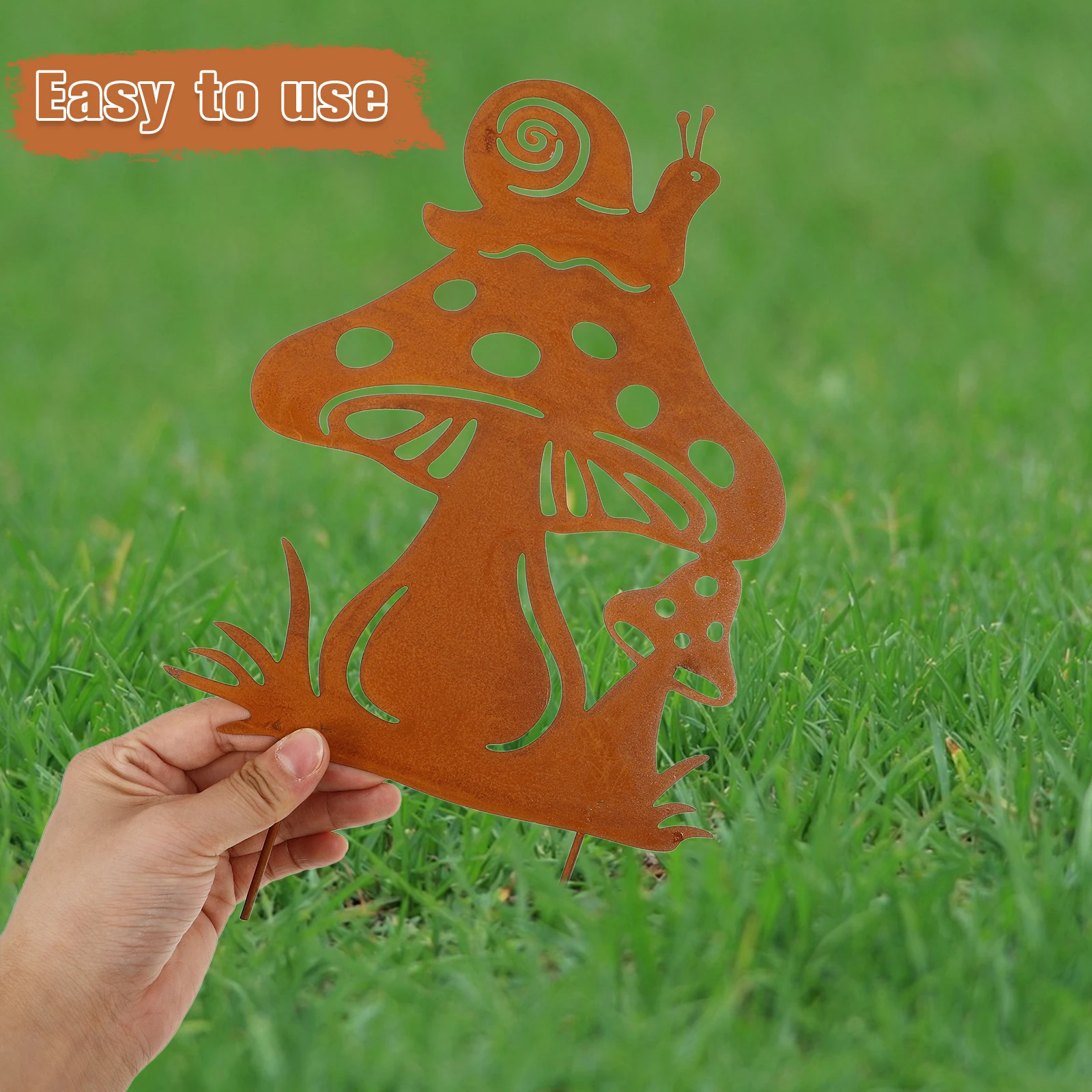 

Floor Wrought Iron Snail Mushroom Decoration Mushrooms Garden Large Decorative Gnome Stakes