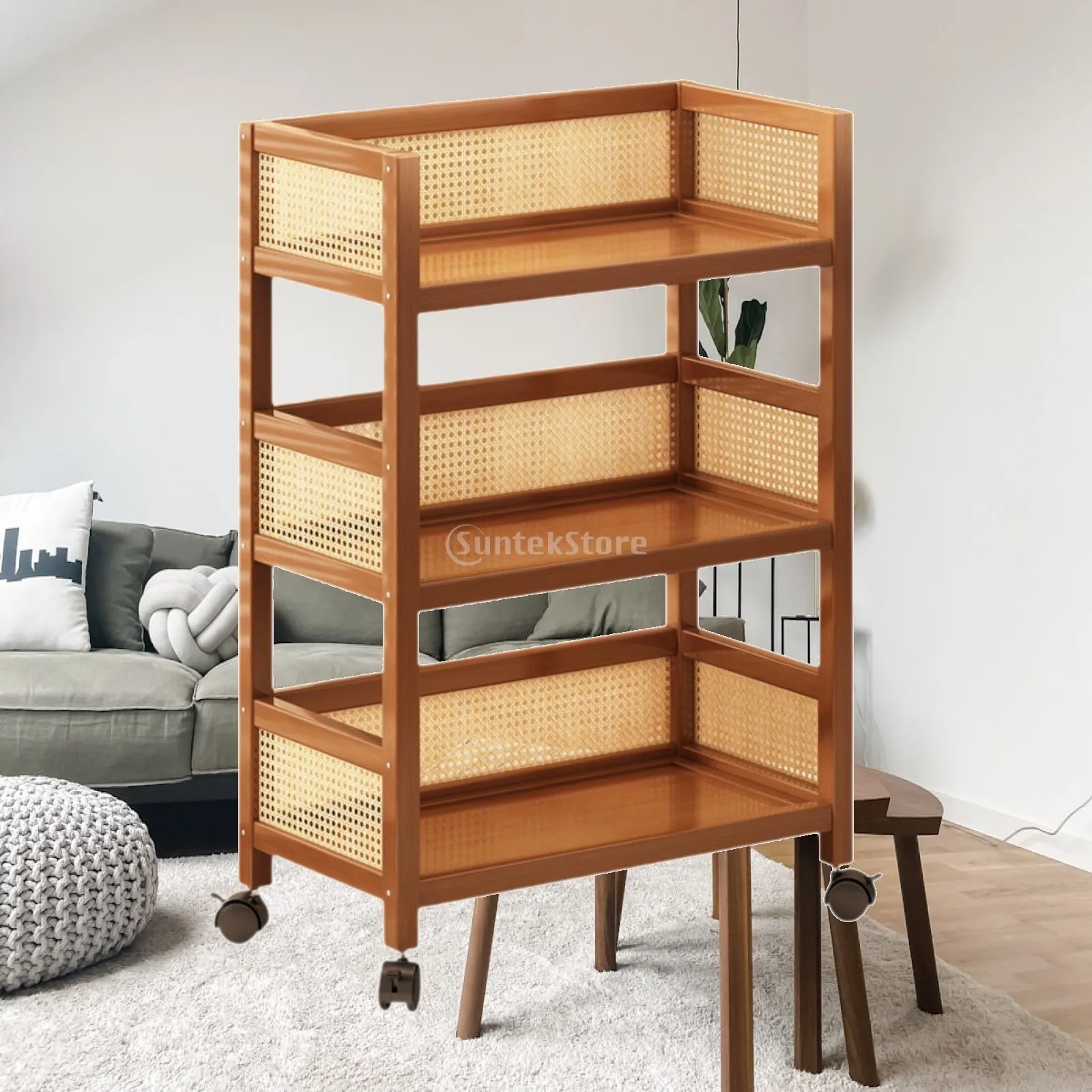Utility Cart Rolling Organizer 3 Layer Storage Trolley Cart with Wheels Shelf Storage Rack for Home Dorm Office Kitchen