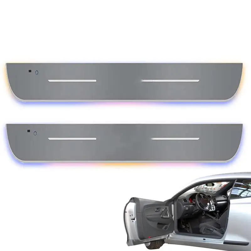 

Wiring-Free LED Door Sill Pro 4PCS Auto-Sensing Interior Ambient Lighting Kits Wiring-Free LED Car Door Light Welcome Courtesy