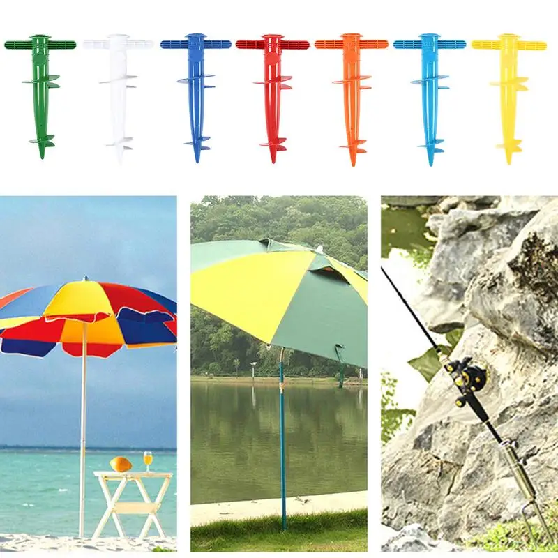 Umbrella Base Djustable Plastic Sun Beach Patio Umbrella Sand Ground Fixing Anchor Stand Portable Parasol Ground Anchor Holder