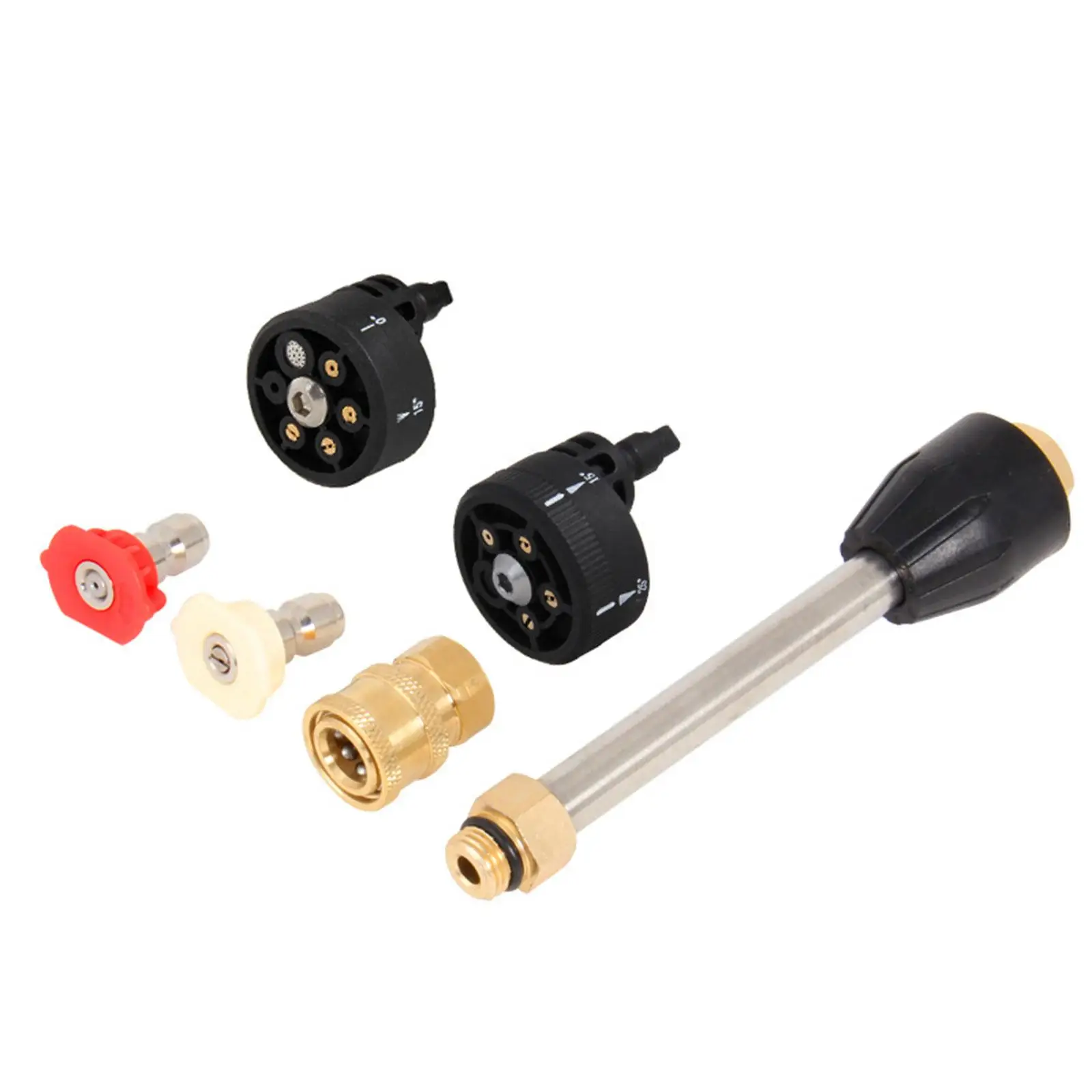 2x Pressure Washer Spray Nozzle Quick Connector Adjustable Easy Installation 1/4 Inch Quick Connect for Gardening Car Washing