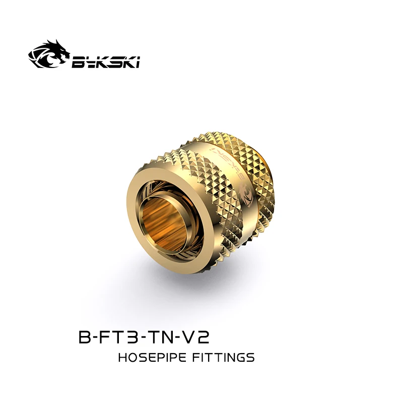 Bykski 10X13mm Hose Tube Hand Compression Brass Fittings Soft Tubing Water Cooling Connector,B-FT3-TN-V2