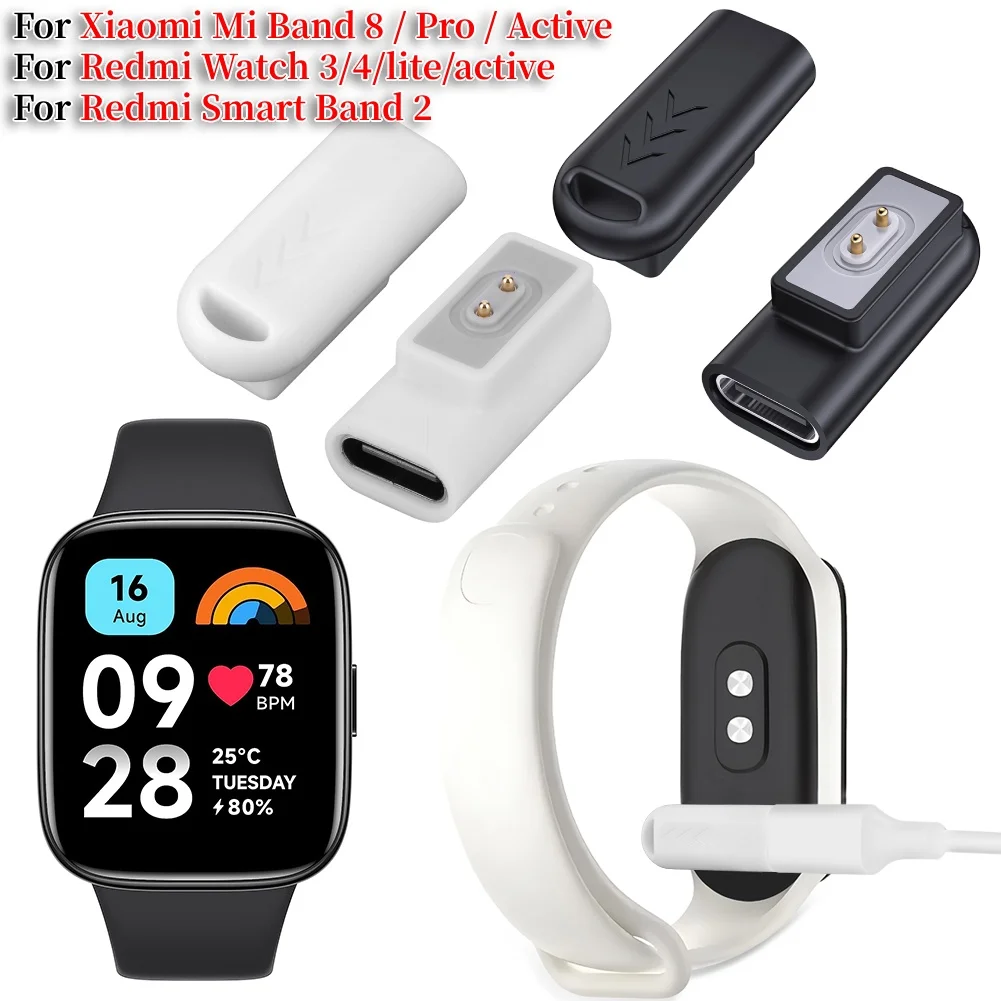 USB-C-Buchse auf Xiaomi Smartwatch-Stecker-Adapter Typ C auf Ladeadapter für Xiaomi Mi Band 8 Pro/8 für Redmi Watch 4 3