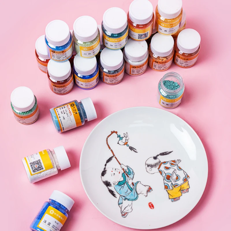 50g/butelka niskotemperaturowa glazura ceramiczna wypalana 750-850 stopni Pigment ceramiczny DIY ręcznie malowana dla początkujących malowanie przez
