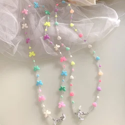 Cadena para colgar mascarillas para mujer, collar con forma de corazón y mariposa, cordón para gafas, correa para el cuello para estudiantes