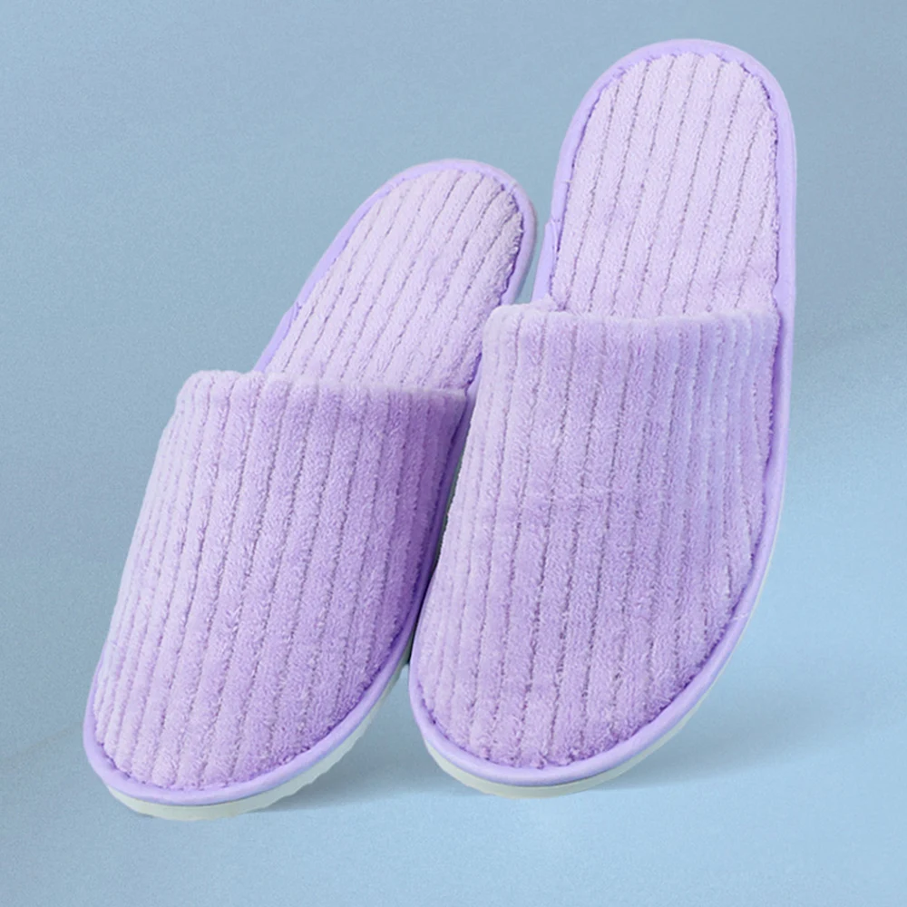 Koraal Fleece Mannen Vrouwen Goedkope Wegwerp Hotel Slippers Zachte Glijbanen Thuis Reizen Spa Slipper Hospitality Home Gastenschoenen