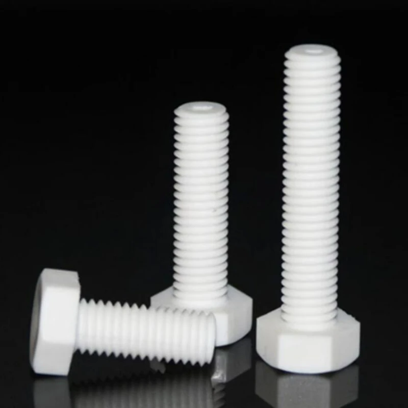 100/200pcs M3 M4 M5 M6 M8 M10 M12 White PP Outer Hexagonal Plastic Screw Acid and Alkali Resistant Plastic Bolt