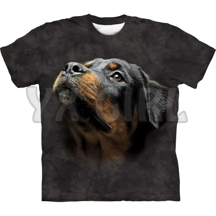 2022 Summer Fashion Men t shirt Angel Face Rottweiler 3D All Over Printed T Shirts Funny Dog Tee Tops shirts Unisex Tshirt