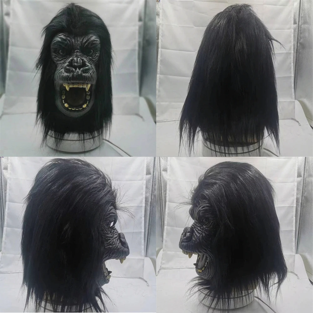 Maschera di Halloween Raptor con pelliccia originale Drago Testa di dinosauro Mascara in lattice Cosplay Costume da casco per animali pelosi per uomo adulto