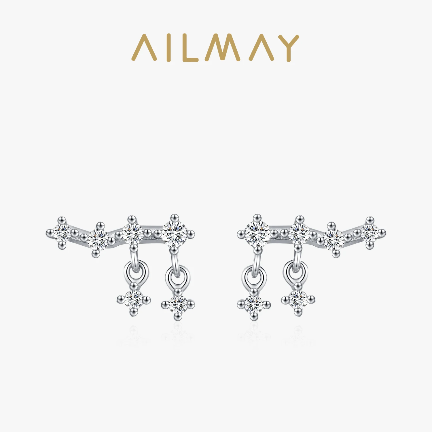 

Ailmay 925 Sterling Silver Irregular Tiny Circle Zircon Drop Earrings For Women Minimalist Dainty Trend Jewelry