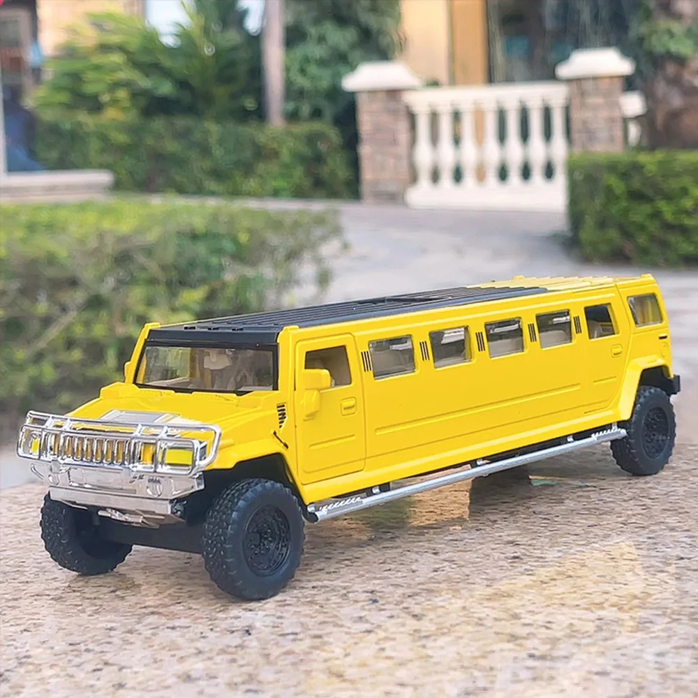 รถของเล่นโมเดล H2 ขนาด 1:32 ผลิตจากโลหะผสม แบบดึงหลัง มีเสียง มีไฟ ประตูเปิดได้ รถจิ๋วสำหรับเด็กผู้ชาย สะสมงานอดิเรก