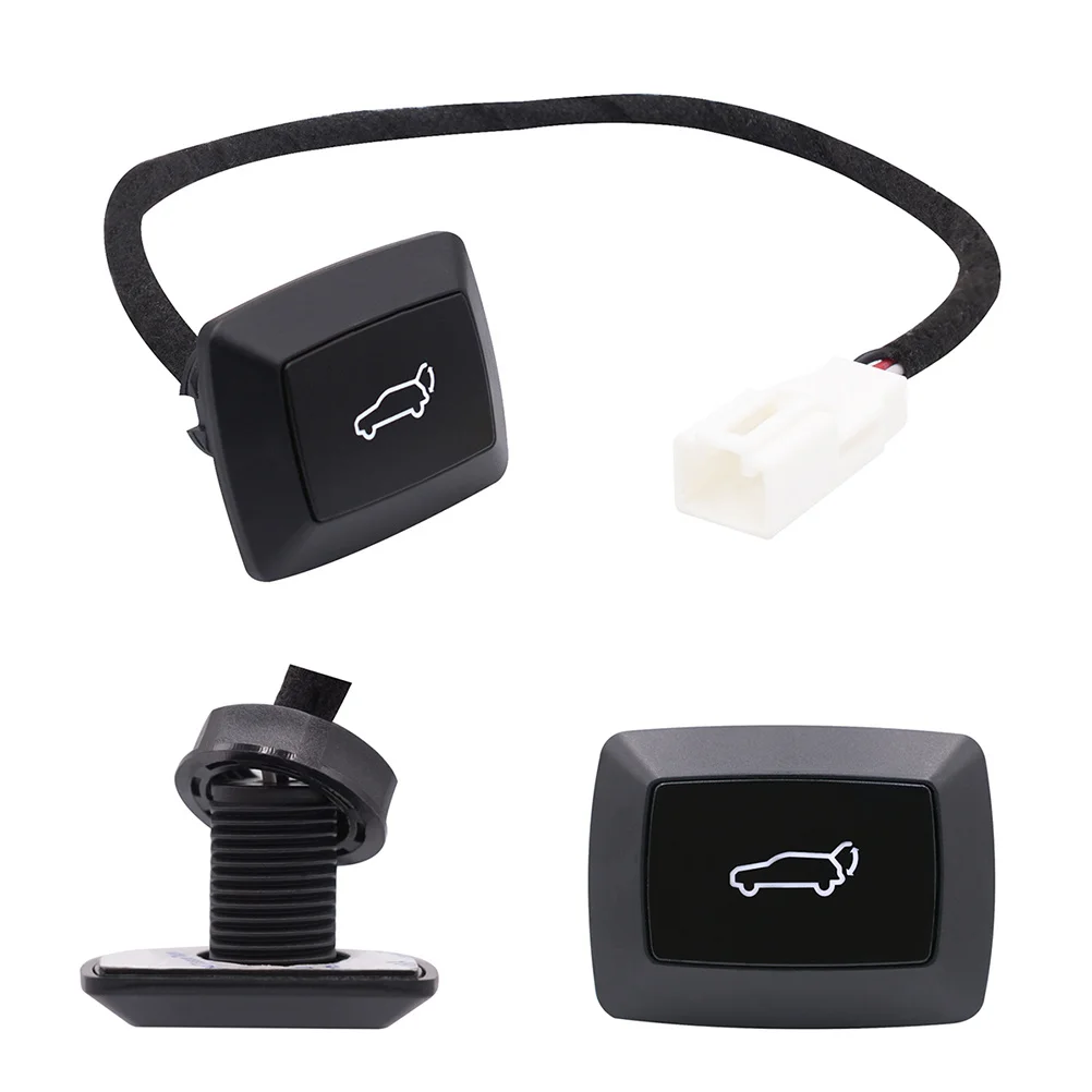 12V ブートスイッチボタン ユニバーサルテールゲートリアトランクスイッチ SUV オフロード車用 LED インジケーター ABS ブラック