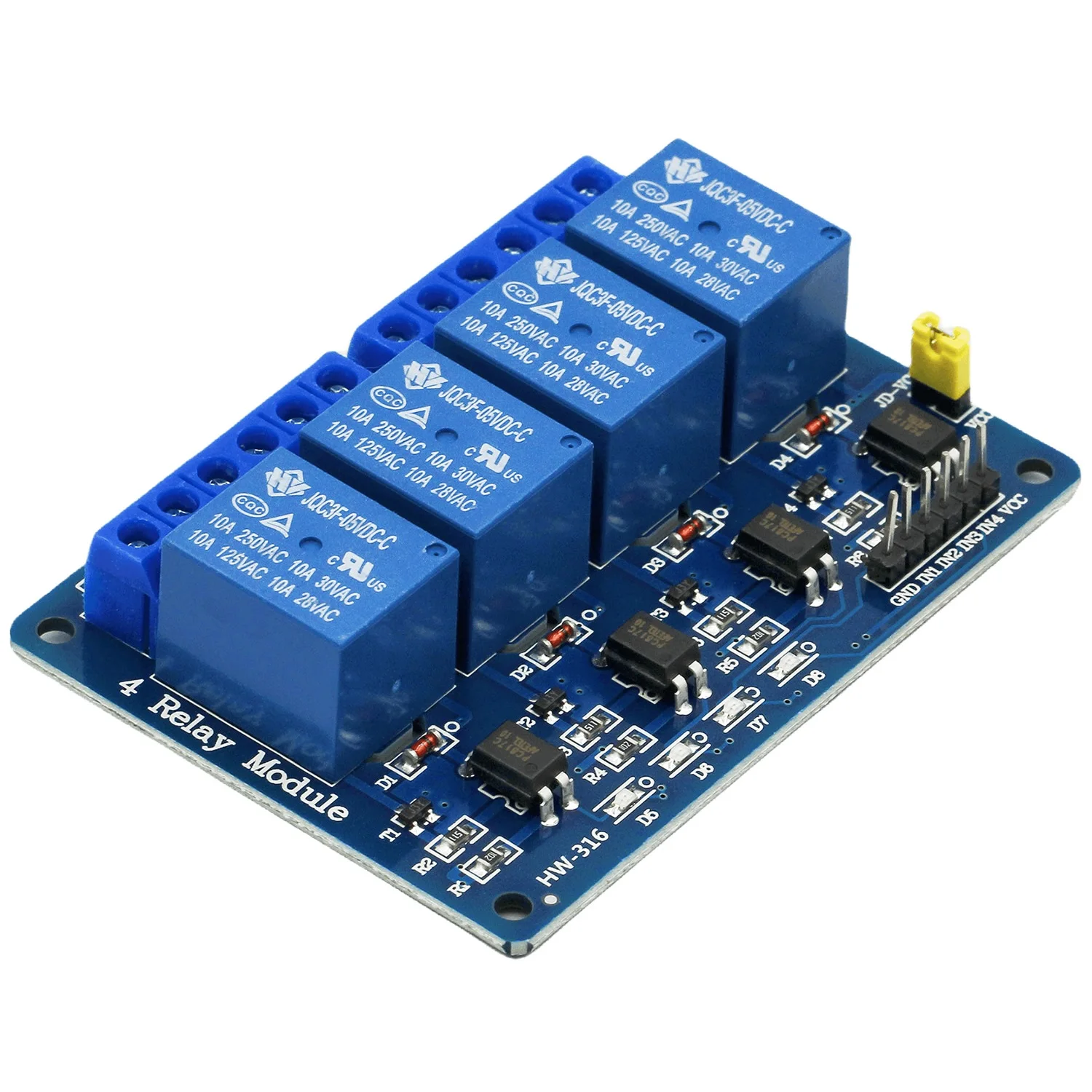 4 Channel 5V 12V Relay Module Low Level Trigger Board Shield with Optocoupler Relay Output for PIC AVR DSP ARM MCU Arduino