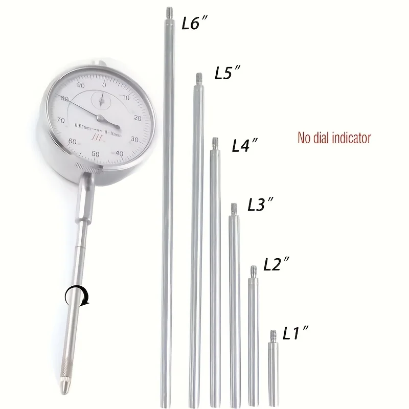 Dial Indicator Extension Stem Rod,6 PiecesDialDigital IndicatorExtension Stem Rod Set 1, 2, 3, 4, 5, 6