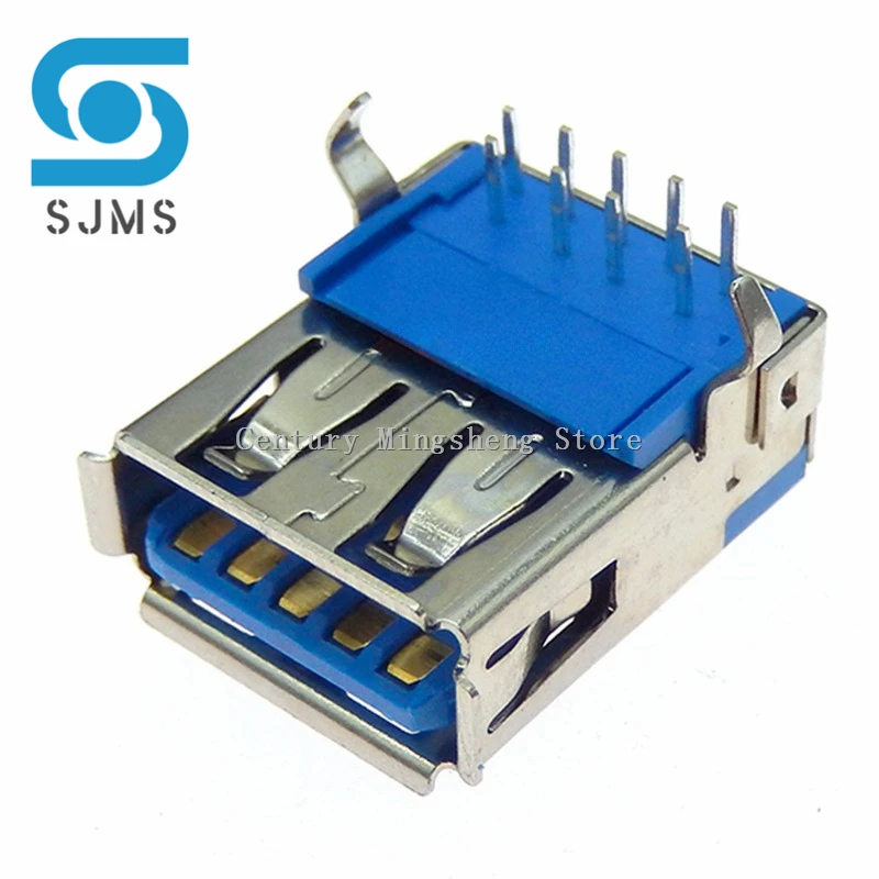 1PCS USB3.0 connector 3.0 Type A Female Type B Type AF 90 degree side insertion 180 degree high speed interface printer terminal