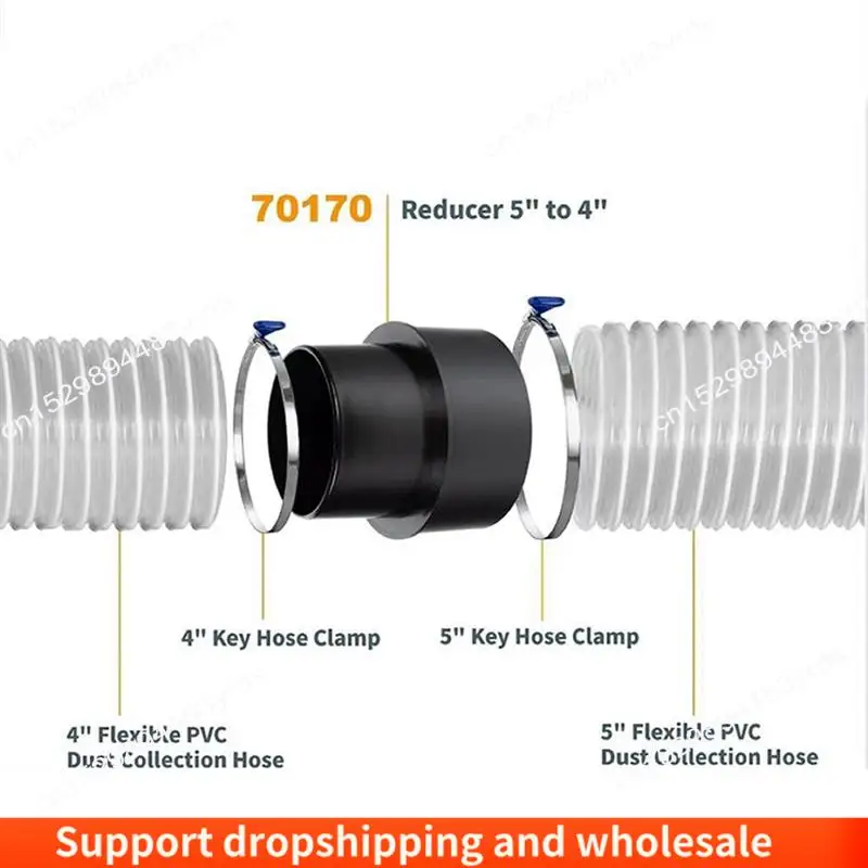 AA86 70170 5Inch To 4Inch Reducer Dust Collection Fitting,5 To 4 Inches Duct Reducer,Dust Collector Systems
