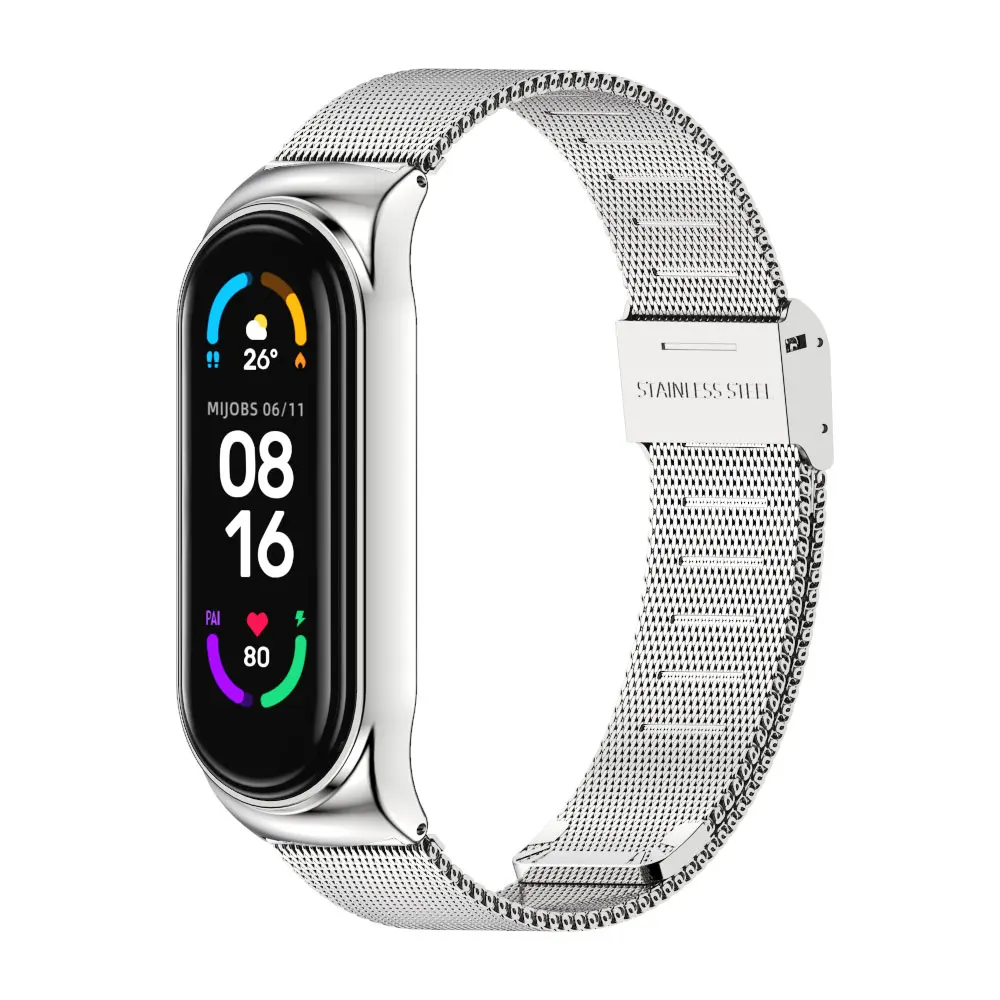 Band voor Mi Band 9 8 7 6 5 4 3 Armband Metalen Milanese Mi Band 8 Polsbandjes voor Xiao mi Smart Band Vervanging Accessoires