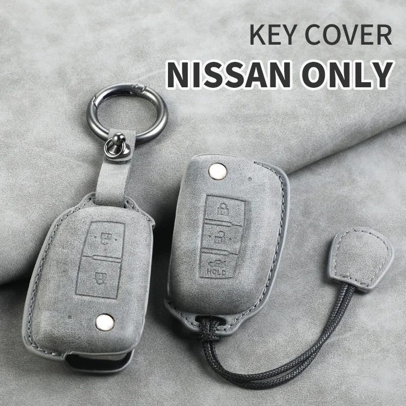 

Кожаный чехол для автомобильного ключа с 2/3 кнопками для Nissan Qashqai J11 X-trail Murano Maxima Tiida Altima Quest Juke Micra Pulsar